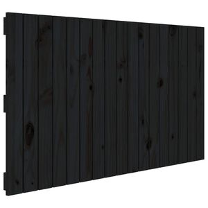 vidaXL T&ecirc;te de lit murale Noir 108x3x60 cm Bois massif de pin