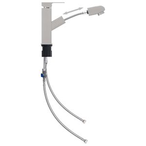 vidaXL Robinet de lavabo r&eacute;tractable de bain Argent&eacute; 157x172 mm