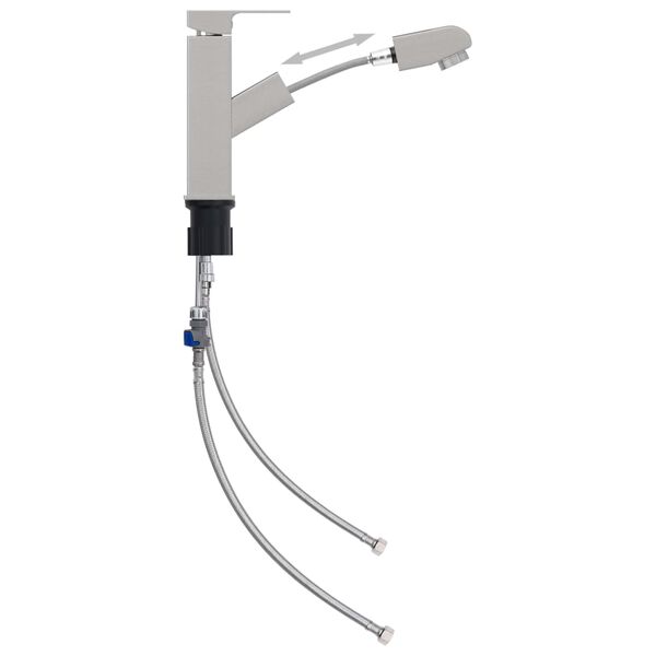 vidaXL Robinet de lavabo r&eacute;tractable de bain Argent&eacute; 157x172 mm