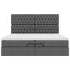 VidaXL Cadre de lit ottoman avec matelas gris fonc&eacute; 200x200cm tissu