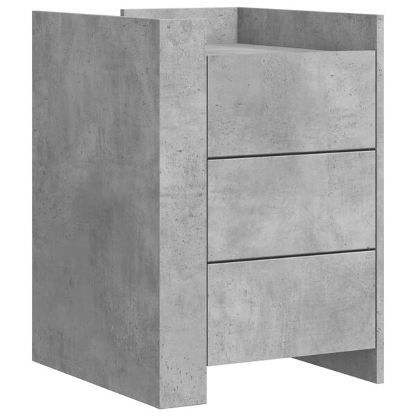 vidaXL Table de chevet gris b&eacute;ton 45x50x65 cm bois d'ing&eacute;nierie