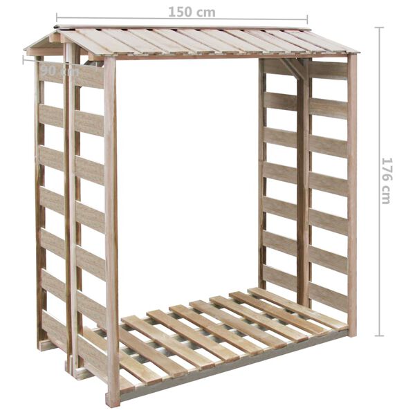 vidaXL Abri de stockage à bois de chauffage 150x90x176 cm Pin imprégné