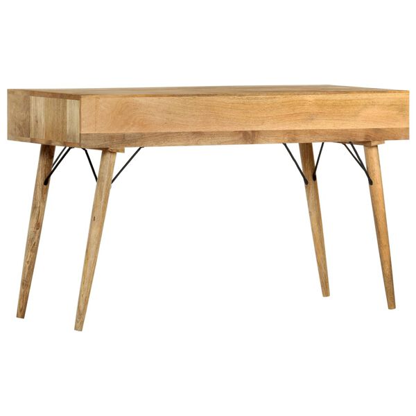 vidaXL Bureau avec tiroirs 130x50x80 cm Bois solide de manguier