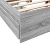 vidaXL Cadre de lit avec tiroirs sans matelas sonoma gris 120x200 cm