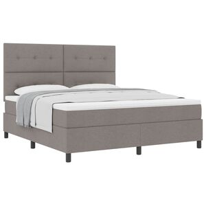 vidaXL Lit &agrave; ressorts avec matelas Taupe 180 x 200 cm tissu