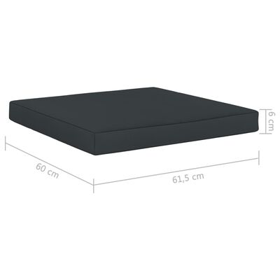 vidaXL Coussin de plancher de palette 60x61,5x6 cm Anthracite Tissu
