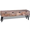 vidaXL Table console TV avec 4 tiroirs Bois de teck recyclé