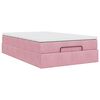 vidaXL Cadre de lit ottoman avec matelas rose 120x200 cm velours
