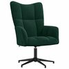 vidaXL Chaise de relaxation avec tabouret Vert fonc&eacute; Velours