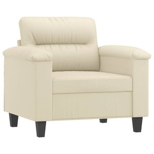 vidaXL Fauteuil Cr&egrave;me 60 cm Similicuir