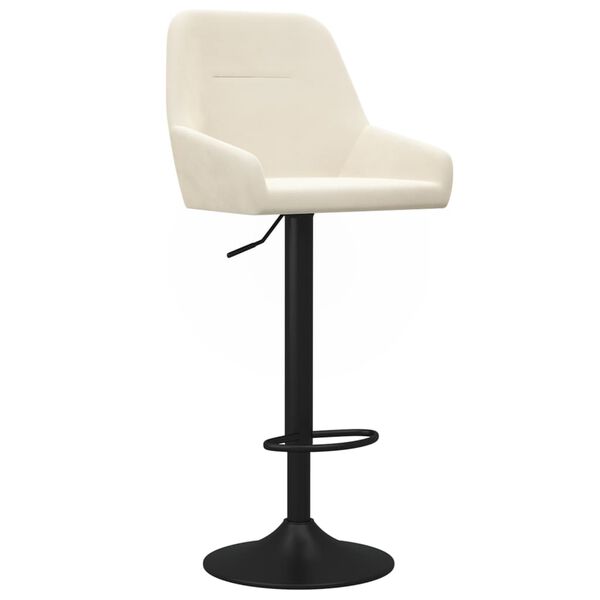 vidaXL Tabourets de bar lot de 2 cr&egrave;me velours