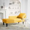 vidaXL Chaise longue avec coussin jaune clair tissu en velours c&ocirc;tel&eacute;