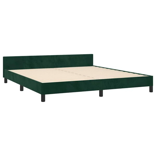 vidaXL Cadre de lit sans matelas vert fonc&eacute; 160x200 cm velours