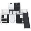 vidaXL Lit mezzanine pour enfants Blanc et Noir 99,5 x 200 cm M&eacute;tал