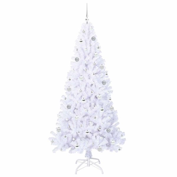 vidaXL Sapin de No&euml;l artificiel avec 300 LED Blanc 210 cm PVC et Acier