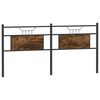 vidaXL T&ecirc;te de lit de remplacement ch&ecirc;ne fum&eacute; 180 cm bois d'ing&eacute;nierie et acier