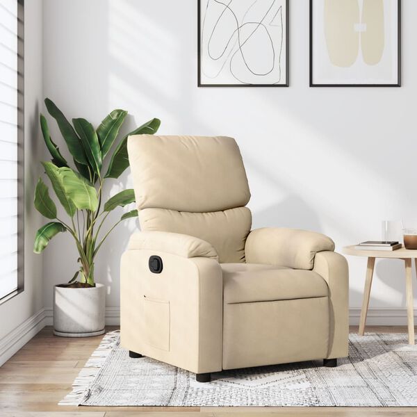 vidaXL Fauteuil inclinable en tissu cr&egrave;me