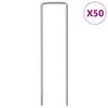 vidaXL Piquets de sol en forme de U 50 pcs 15x3,5 cm acier galvanis&eacute;