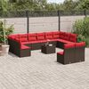 vidaXL Salon de jardin avec coussins 13 pcs marron r&eacute;sine tress&eacute;e