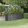 vidaXL Lit sur&eacute;lev&eacute; de jardin Acier galvanis&eacute; Anthracite