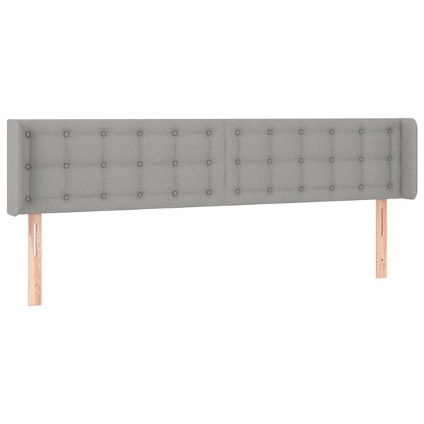 vidaXL T&ecirc;te de lit avec oreilles Gris clair 183x16x78/88 cm Tissu