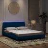 vidaXL Cadre de lit avec LED sans matelas Hanko bleu 160x200 cm velours