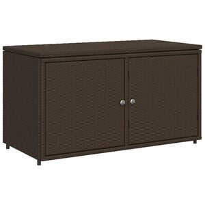 vidaXL Armoire de rangement jardin marron 110x55x60,5cm r&eacute;sine tress&eacute;e