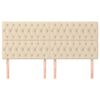 vidaXL T&ecirc;te de lit Cr&egrave;me 200x7x118/128 cm Tissu