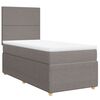 vidaXL Sommier &agrave; lattes de lit avec matelas Taupe 90x200 cm Tissu