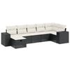 vidaXL Salon de jardin 7 pcs avec coussins noir r&eacute;sine tress&eacute;e