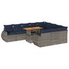 vidaXL Salon de jardin 11 pcs avec coussins gris r&eacute;sine tress&eacute;e