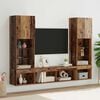 vidaXL Unit&eacute;s murales TV avec LED 5 pcs Bois ancien Bois d'ing&eacute;nierie