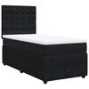 vidaXL Sommier &agrave; lattes de lit et matelas Noir 80x200 cm Velours