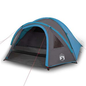 vidaXL Tente de camping &agrave; d&ocirc;me 4 personnes bleu imperm&eacute;able