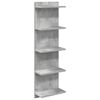 vidaXL &Eacute;tag&egrave;re Murale Gris b&eacute;ton 30 x 15 x 100 cm Bois d'ing&eacute;nierie