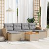 vidaXL Salon de jardin avec coussins 7pcs m&eacute;lange beige r&eacute;sine tress&eacute;e