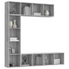 vidaXL Ensemble bibliothèque/meuble TV 3 pcs Sonoma gris 180x30x180 cm