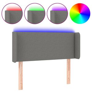 vidaXL T&ecirc;te de lit &agrave; LED Gris fonc&eacute; 83x16x78/88 cm Tissu