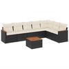 vidaXL Salon de jardin 8 pcs avec coussins noir r&eacute;sine tress&eacute;e