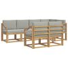 vidaXL Ensemble de canap&eacute;s d'ext&eacute;rieur 7 pc Blanc et gris clair