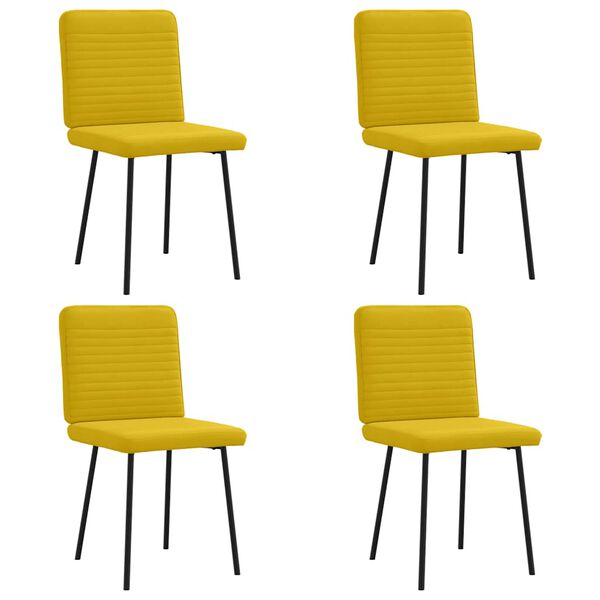 vidaXL Chaises &agrave; manger lot de 4 jaune velours