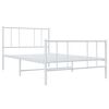vidaXL Cadre de lit m&eacute;tal sans matelas et pied de lit blanc 107x203 cm