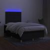 vidaXL Sommier &agrave; lattes de lit matelas et LED noir 120x190 cm tissu