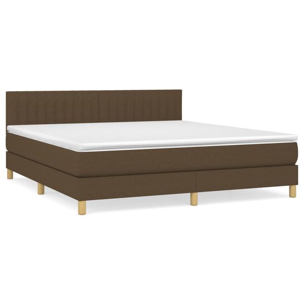 vidaXL Sommier &agrave; lattes de lit avec matelas Marron fonc&eacute; 160x200 cm