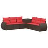 vidaXL Ensemble de Canap&eacute;s 7 pc Marron et rouge