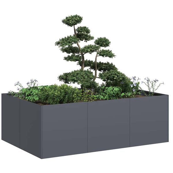 vidaXL Jardini&egrave;re anthracite 120x80x40 cm acier