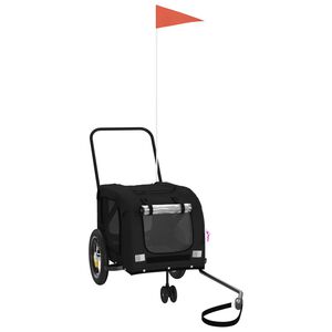 vidaXL Remorque de vélo pour animaux de compagnie noir