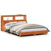 vidaXL Cadre de lit sans matelas cire marron 140x190cm bois pin massif