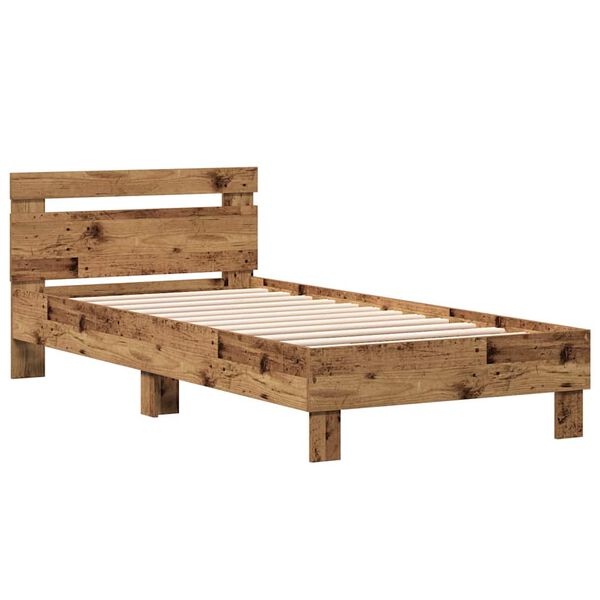vidaXL Cadre de lit Bois ancien 203 x 95 x 70 cm Bois d'ing&eacute;nierie