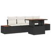 vidaXL Ensemble de canap&eacute; de jardin 5 pc Noir Poly rotin